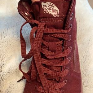 Burgundy VANS high tops